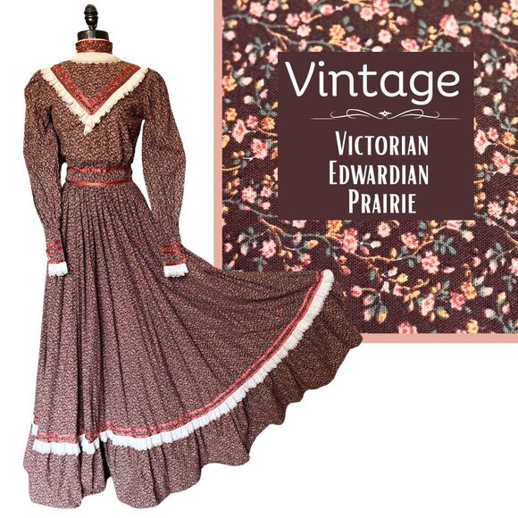 Vintage Victorian Edwardian Prairie Pioneer Dress Reenactment History Costume - Picture 1 of 11